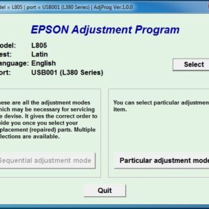 Epson l805 Adjustment Program Download