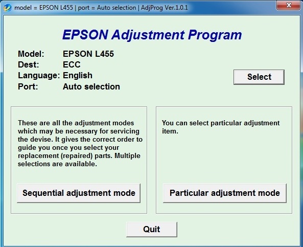 Epson l455 Adjustment Program Download