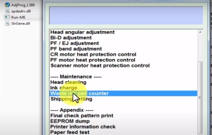 Epson L380 Resetter